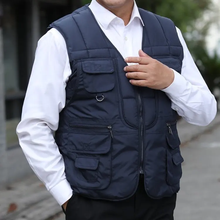 Winter men's warm vest to keep cold and anti-drilling down fashion zipper multi-pocket clothes
Winter men's warm vest to keep cold and anti-drilling down fashion zipper multi-pocket clothes