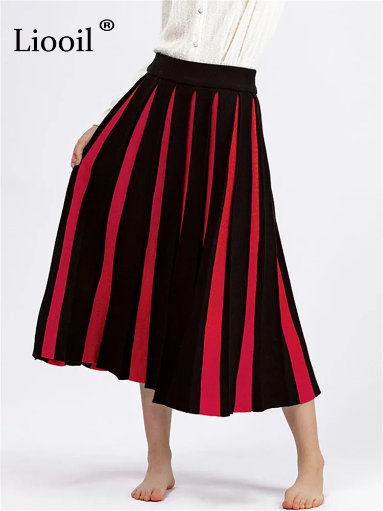 Liooil Color Block Striped Knit Long A-Line Skirts Women High Waist 2023 New In Knitwears Autumn Winter Knitted Ribbed Skirts
Liooil Color Block Striped Knit Long A-Line Skirts Women High Waist 2023 New In Knitwears Autumn Winter Knitted Ribbed Skirts