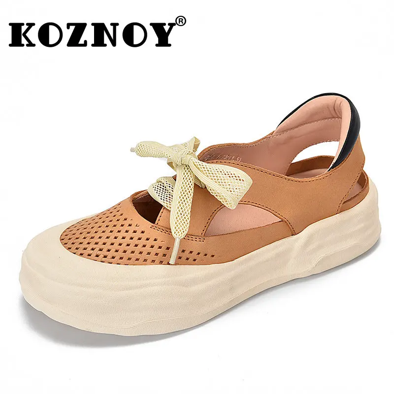 Koznoy 3.5cm Genuine Leather Hollow Women Shoes Leisure Ladies Lace Up Comfy Flats Artistic Natural Cow Suede Summer Round Toe
Koznoy 3.5cm Genuine Leather Hollow Women Shoes Leisure Ladies Lace Up Comfy Flats Artistic Natural Cow Suede Summer Round Toe