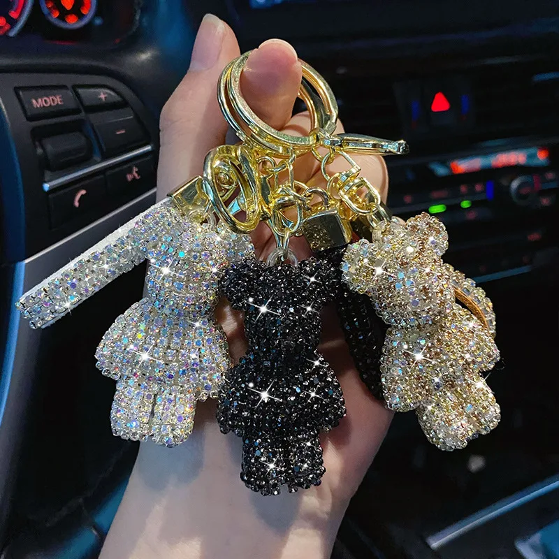 Cute Rhinestone Keychain Charm Cartoon Bear Pendant For Women Bag Car Key Ring Mobile Phone Fine Jewelry Accessories Girl Gifts
Cute Rhinestone Keychain Charm Cartoon Bear Pendant For Women Bag Car Key Ring Mobile Phone Fine Jewelry Accessories Girl Gifts