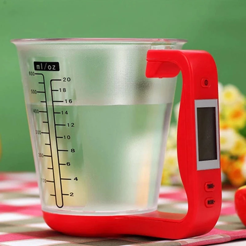 

Электронные кухонные весы с цифровым измерительным стаканом, кухонный бытовой мерный кувшин со светодиодным дисплеем и термометром