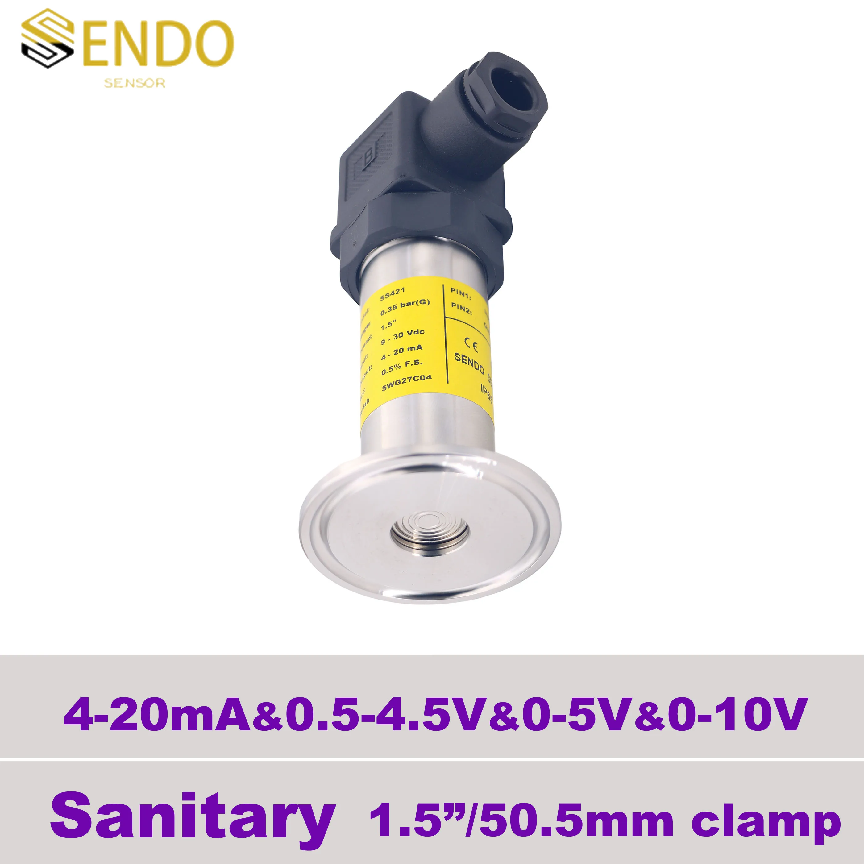 4-20 мА, 0,5 4,5 в, 0 5 В, выход 0 10 в, зажим 1,5 дюйма, датчик давления санитарной диафрагмы, от 0 до 1 бар, манометр 10 бар, 4 МПа, IP65
4-20 мА, 0,5 4,5 в, 0 5 В, выход 0 10 в, зажим 1,5 дюйма, датчик давления санитарной диафрагмы, от 0 до 1 бар, манометр 10 бар, 4 МПа, IP65