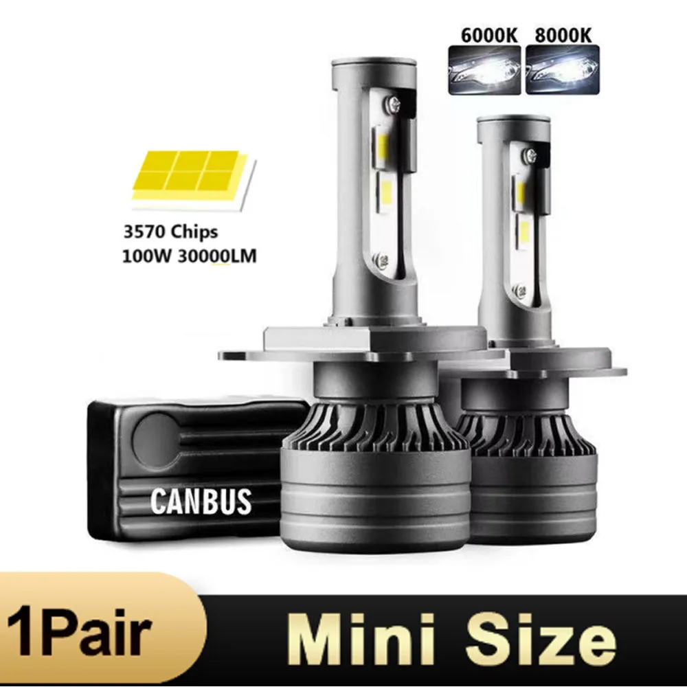 2Pcs P1 H4 LED H7 120W 30000LM Canbus H1 H8 H9 H11 9005 HB3 9006 HB4 Car Light Headlight Turbo Fog Lamp 6000K 8000K White 12V
2Pcs P1 H4 LED H7 120W 30000LM Canbus H1 H8 H9 H11 9005 HB3 9006 HB4 Car Light Headlight Turbo Fog Lamp 6000K 8000K White 12V