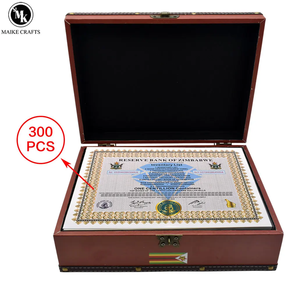 300pcs/box 2008 ZIMBABWE ONE Centillion Containers Souvenir Certificate with UV Security Banknote 
300pcs/box 2008 ZIMBABWE ONE Centillion Containers Souvenir Certificate with UV Security Banknote