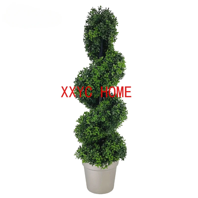 

Artificial Plants Boxwood Topiary Bonsai S-Shape With Flowerpot Courtyard Porch Doorway Home Decor