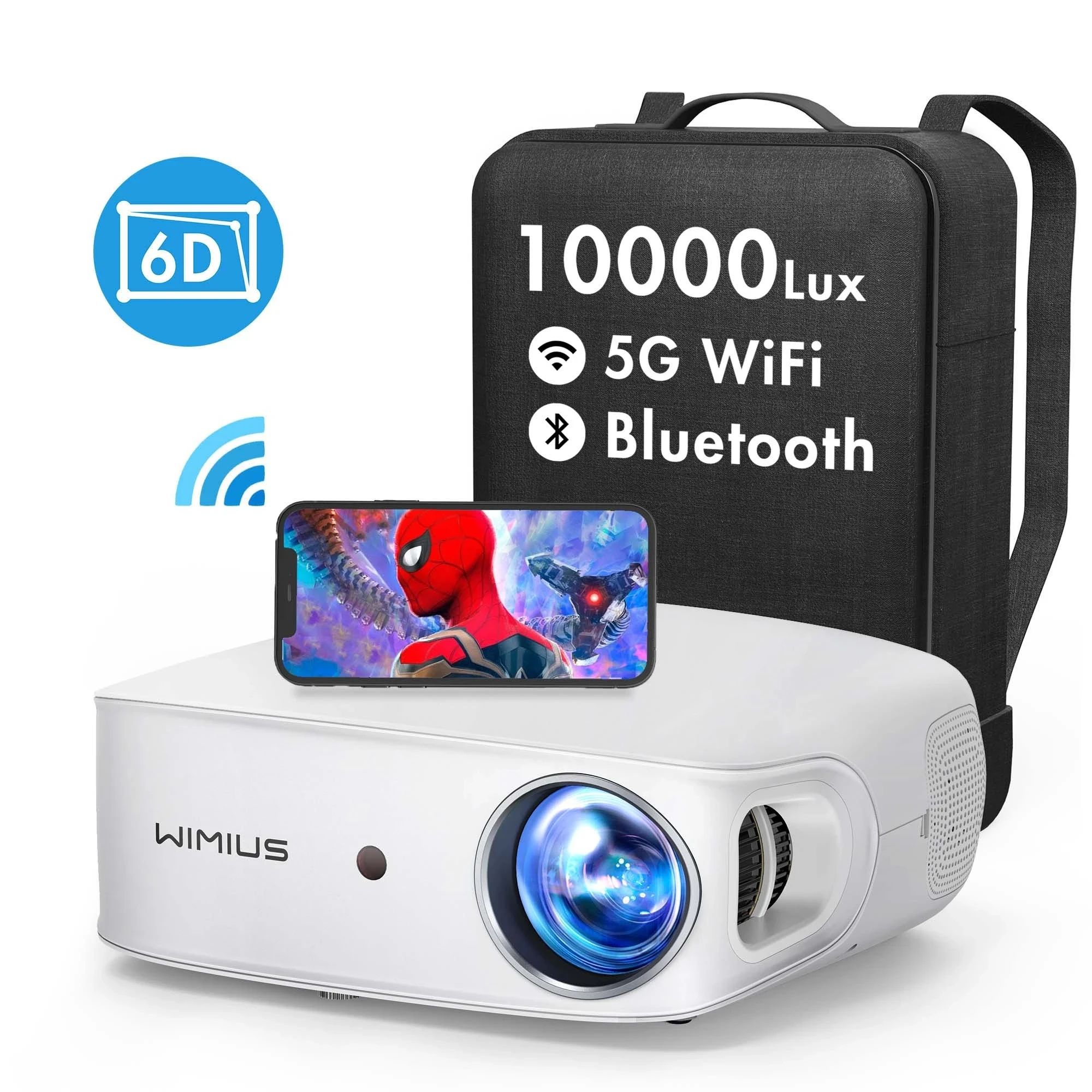 Портативный проектор Wimius 1080P, проектор с Wi-Fi и Bluetooth, поддержка 4K, проекторы 550 ANSI, домашний и наружный видеопроектор K7
Портативный проектор Wimius 1080P, проектор с Wi-Fi и Bluetooth, поддержка 4K, проекторы 550 ANSI, домашний и наружный видеопроектор K7
