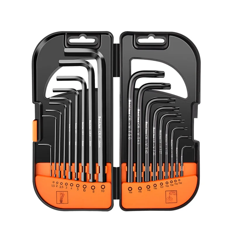 Metal hex wrench set with flat head ball head flower shaped three in one 18 piece car bicycle toy disassembly and repair tool
Metal hex wrench set with flat head ball head flower shaped three in one 18 piece car bicycle toy disassembly and repair tool
