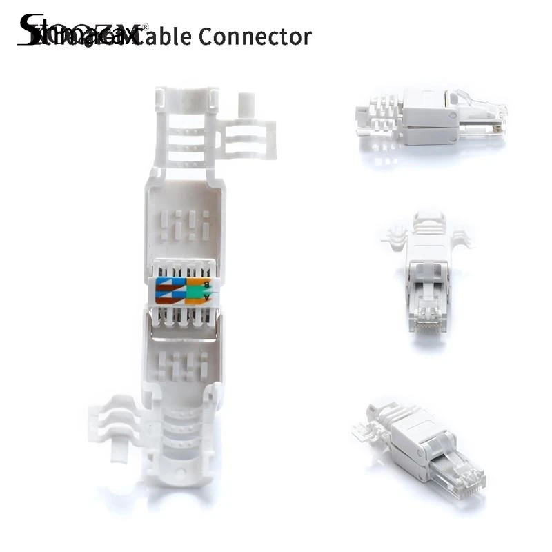 Белый коннектор RJ45 без инструментов, без обжима, коннекторы для кабеля Ethernet видеонаблюдения, без инструмента, прозрачная головка, разъем CAT6A RJ45
Белый коннектор RJ45 без инструментов, без обжима, коннекторы для кабеля Ethernet видеонаблюдения, без инструмента, прозрачная головка, разъем CAT6A RJ45