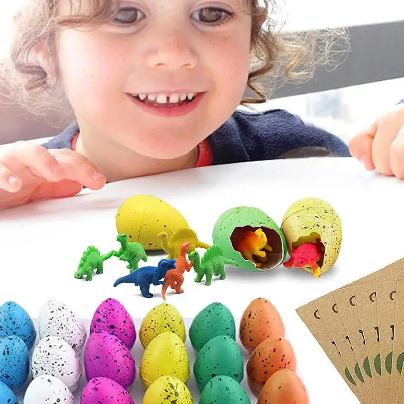 

24pcs Novelty Gag Toys Children Toys Cute Magic Hatching Growing Animal Dinosaur Eggs for Kids Educational Gifts Add Magic Water