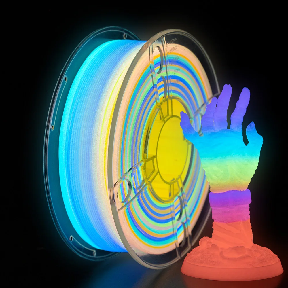 

Tronxy PLA 3D Printer Filament ‎1.75mm Rainbow PLA Glow Luminous Multicolor Gradient Color 1kg (2.2lbs) 1 Spool Rainbow PLA