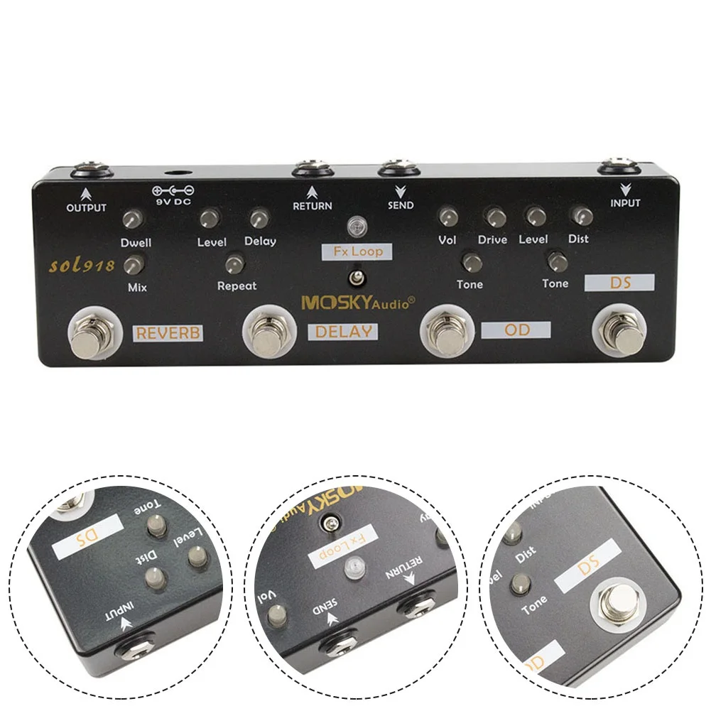 MOSKY 5-in-1 Guitar Multi-Effect Pedal Distortion Delay Reverb Overdrive Loop Guitartool Parts Replacement Music Performance
MOSKY 5-in-1 Guitar Multi-Effect Pedal Distortion Delay Reverb Overdrive Loop Guitartool Parts Replacement Music Performance