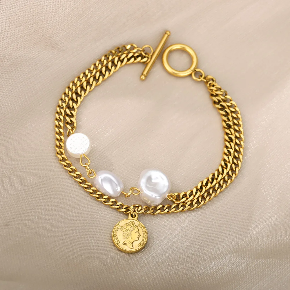 Stainless Steel Multi-Style Punk Bracelets Double Layer Bracelets For Women 2022 New Gift Fashion Jewelry Dropshipping Wholesale Stainless Steel Multi-Style Punk Bracelets Double Layer Bracelets For Women 2022 New Gift Fashion Jewelry Dropshipping Wholesale