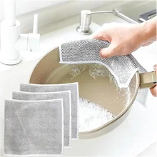 Multipurpose Wire Dishwashing Rags Non-Scratch Wire Dishcloth Easy Rinsing Reusable Wire Kitchen Cleaning Cloth Dish Towels