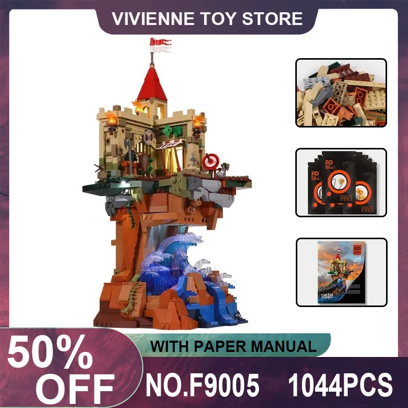 

Creative Expert Modular MOC F9005 Medieval Cliffside With LED Light Building Blocks Bricks Puzzle Toys Brithday Gifts For Kids