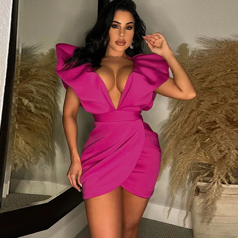 Elegant Ruffles Shoulder Prom Party Dress Women Evening Celebrity Nightclub Deep V-Neck Backless Bodycon Mini Dresses Vestidos
Elegant Ruffles Shoulder Prom Party Dress Women Evening Celebrity Nightclub Deep V-Neck Backless Bodycon Mini Dresses Vestidos