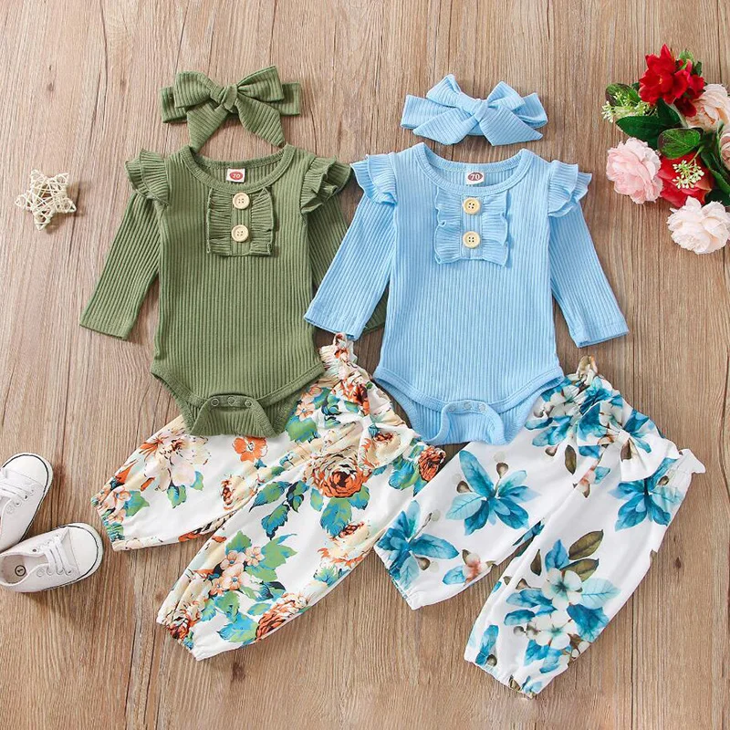 Kids Girls Infant Foral Print Long-sleeved Romper and Pants 2pcs tracskuit For Child Newborn Baby Autumn Baby Suit new 6M-24M
Kids Girls Infant Foral Print Long-sleeved Romper and Pants 2pcs tracskuit For Child Newborn Baby Autumn Baby Suit new 6M-24M