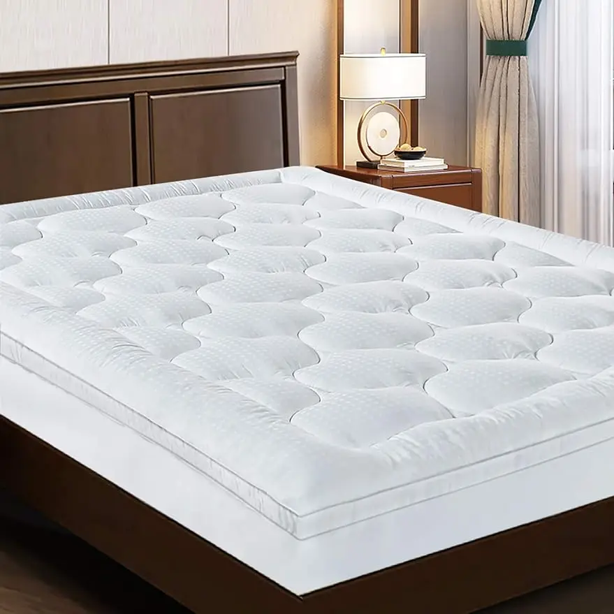 

Mattress Topper Pillow Top Mattress Cover Quilted Fitted Protector Cotton Top 8-21"Deep Pocket Extra Thick Pad