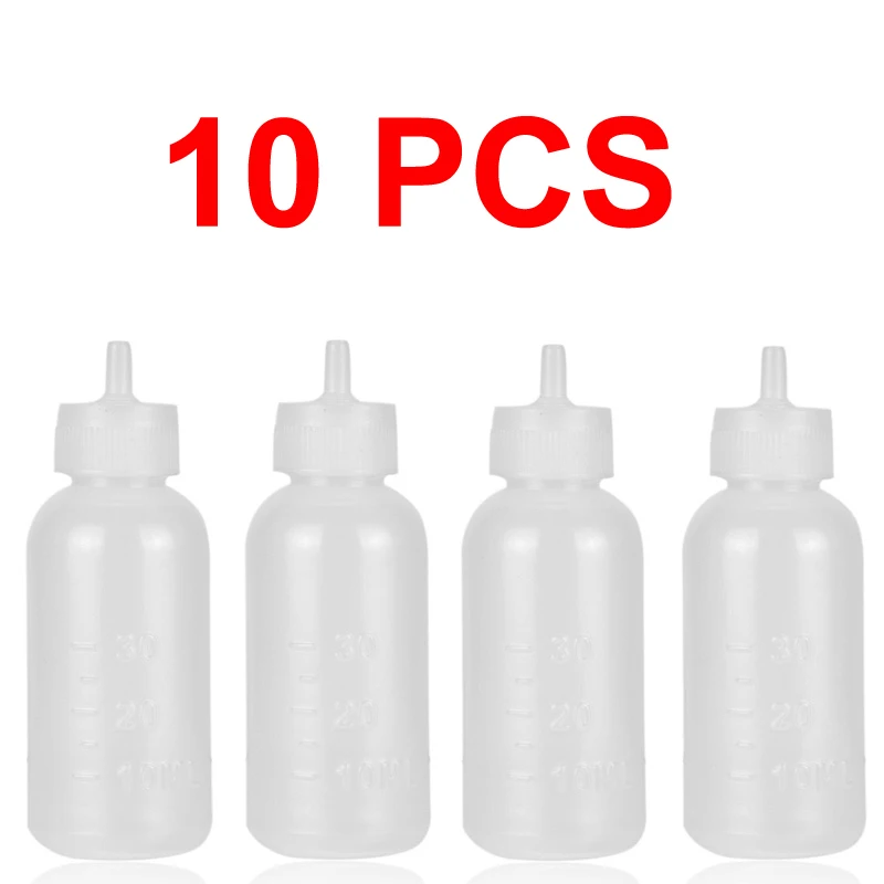 

10pcs Plastic Henna 30ML Nozzle Applicator Drawing Bottle With Sealing Cap Labels Tattoo JAC Squeezable Dropper