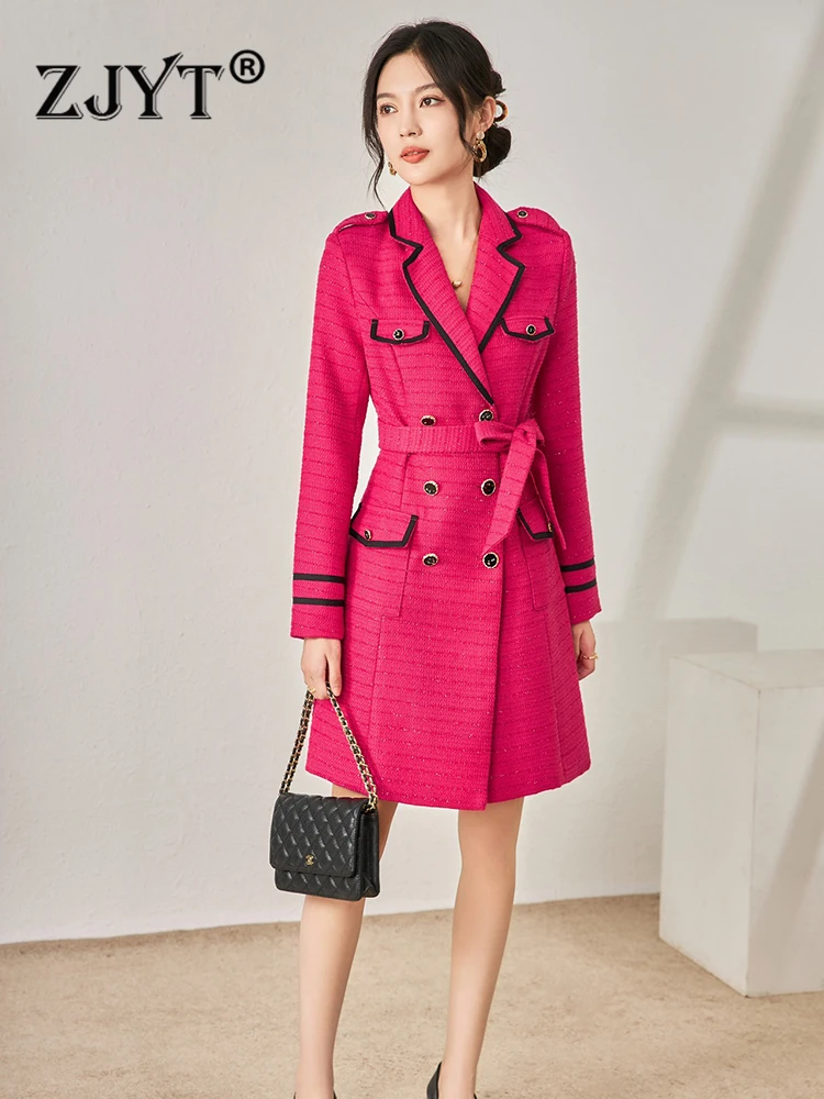 ZJYT Autumn Winter Tweed Woolen Jacket for Women 2023 Fashion Long Sleeve Wool Blend Coat Turn Down Collar Outerwear Veste Femme
ZJYT Autumn Winter Tweed Woolen Jacket for Women 2023 Fashion Long Sleeve Wool Blend Coat Turn Down Collar Outerwear Veste Femme