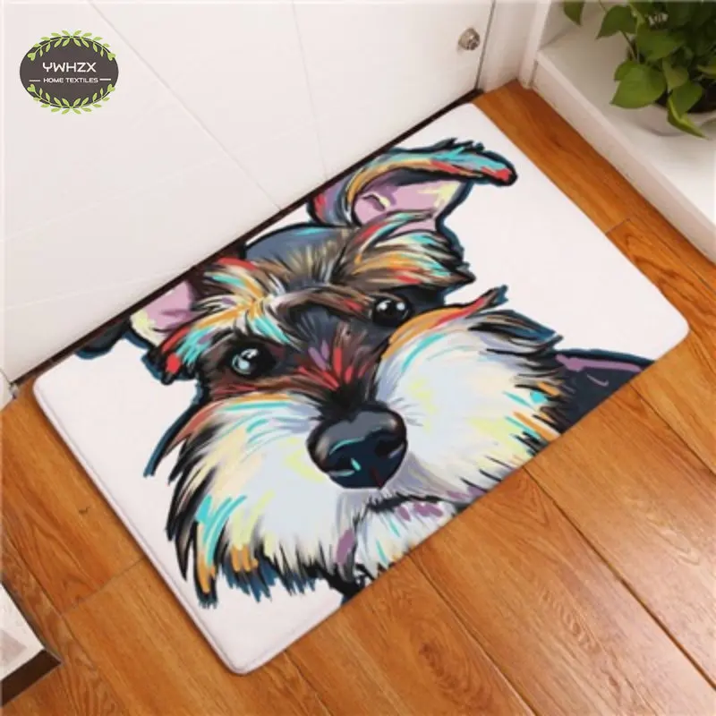 

Cartoon Dog Carpets Modern Style Lovely Cozy Soft Flannel Door Mat Printed Antislip Floor Mats Kitchen Living Room Outdoor Rug