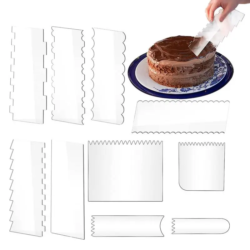 High Quality Cake Scraper Smoother Acrylic DIY Cake Edge Decorating Comb Pastry Icing Combs Spatulas For Home
High Quality Cake Scraper Smoother Acrylic DIY Cake Edge Decorating Comb Pastry Icing Combs Spatulas For Home
