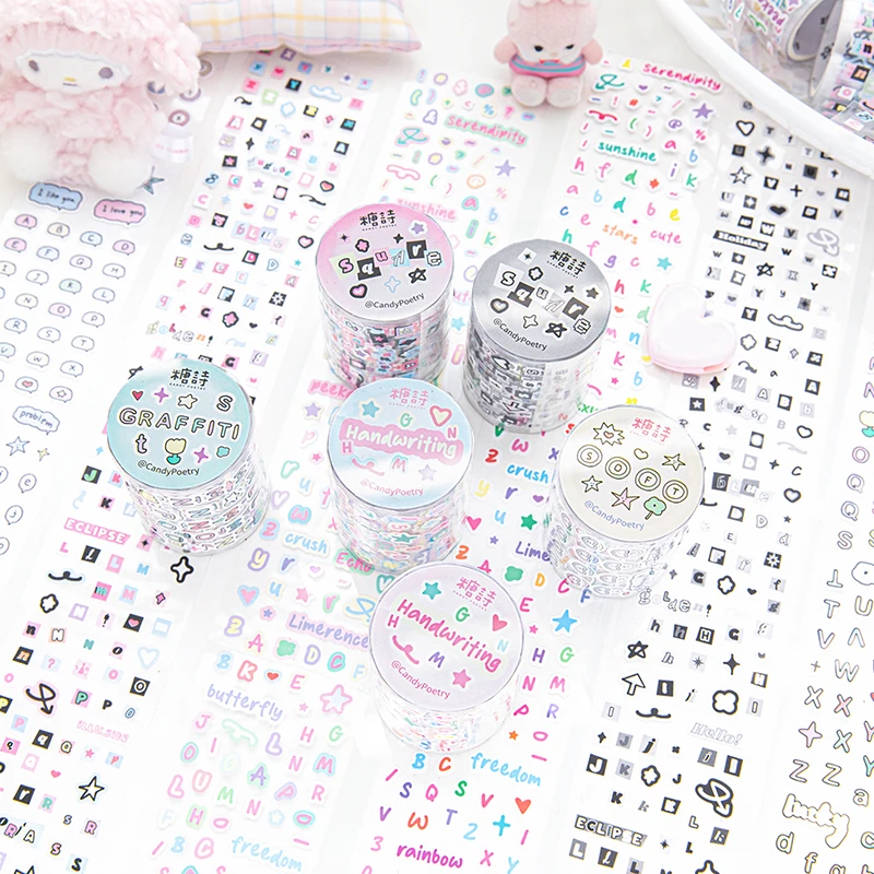 

Cute Candy Poetry Masking Tapes Decoration Washi Tape DIY Photocard Hand Account Scrapbooking Diary Album Journal Stationery