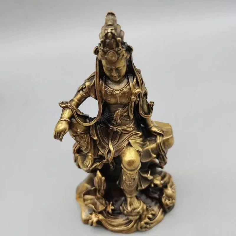 Chinese Style Leisurely Guan Yin Figurines Miniatures Copper Buddha Statue Home Decor Accessories Ornament Bronze Collections
Chinese Style Leisurely Guan Yin Figurines Miniatures Copper Buddha Statue Home Decor Accessories Ornament Bronze Collections