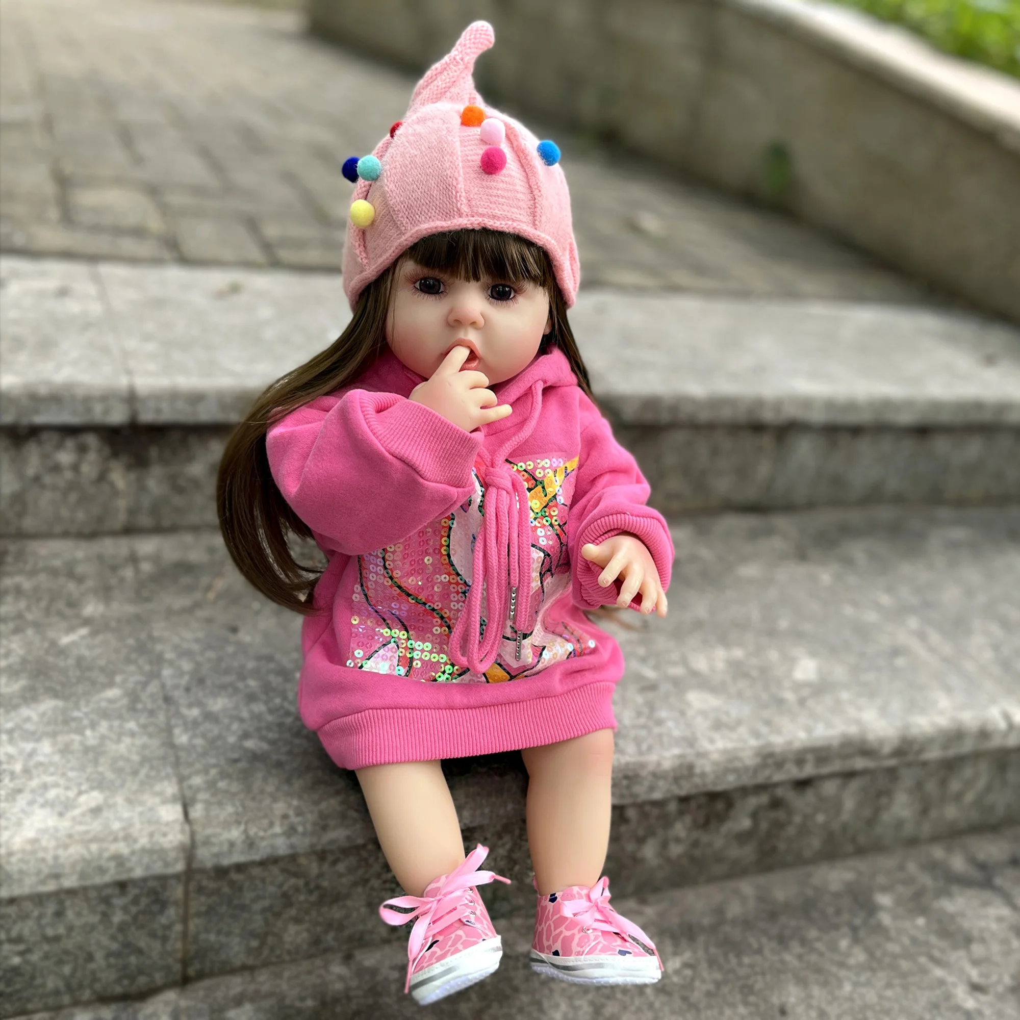 55cm Erin Bebe Reborn 3 Styles Full Body Soft Vinyl Lifelike Real Reborn Baby Girl For Children's Gift Bonecas Infantil Meninas 
55cm Erin Bebe Reborn 3 Styles Full Body Soft Vinyl Lifelike Real Reborn Baby Girl For Children's Gift Bonecas Infantil Meninas