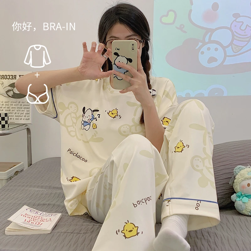 Cartoon Dog Summer Sleepwear Women Pajamas Set Korean Pijamas Cotton Loungewear Pyjama pour Femme Loose Comfortable Pajama
Cartoon Dog Summer Sleepwear Women Pajamas Set Korean Pijamas Cotton Loungewear Pyjama pour Femme Loose Comfortable Pajama