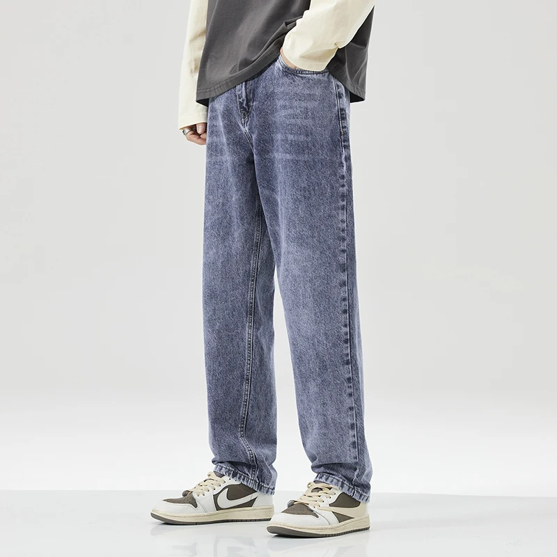 Retro Baggy Stretch Jeans Men's Street Simple Casual Japanese Harajuku Pants Washed Cat Whisker Straight Denim Trousers Male
Retro Baggy Stretch Jeans Men's Street Simple Casual Japanese Harajuku Pants Washed Cat Whisker Straight Denim Trousers Male