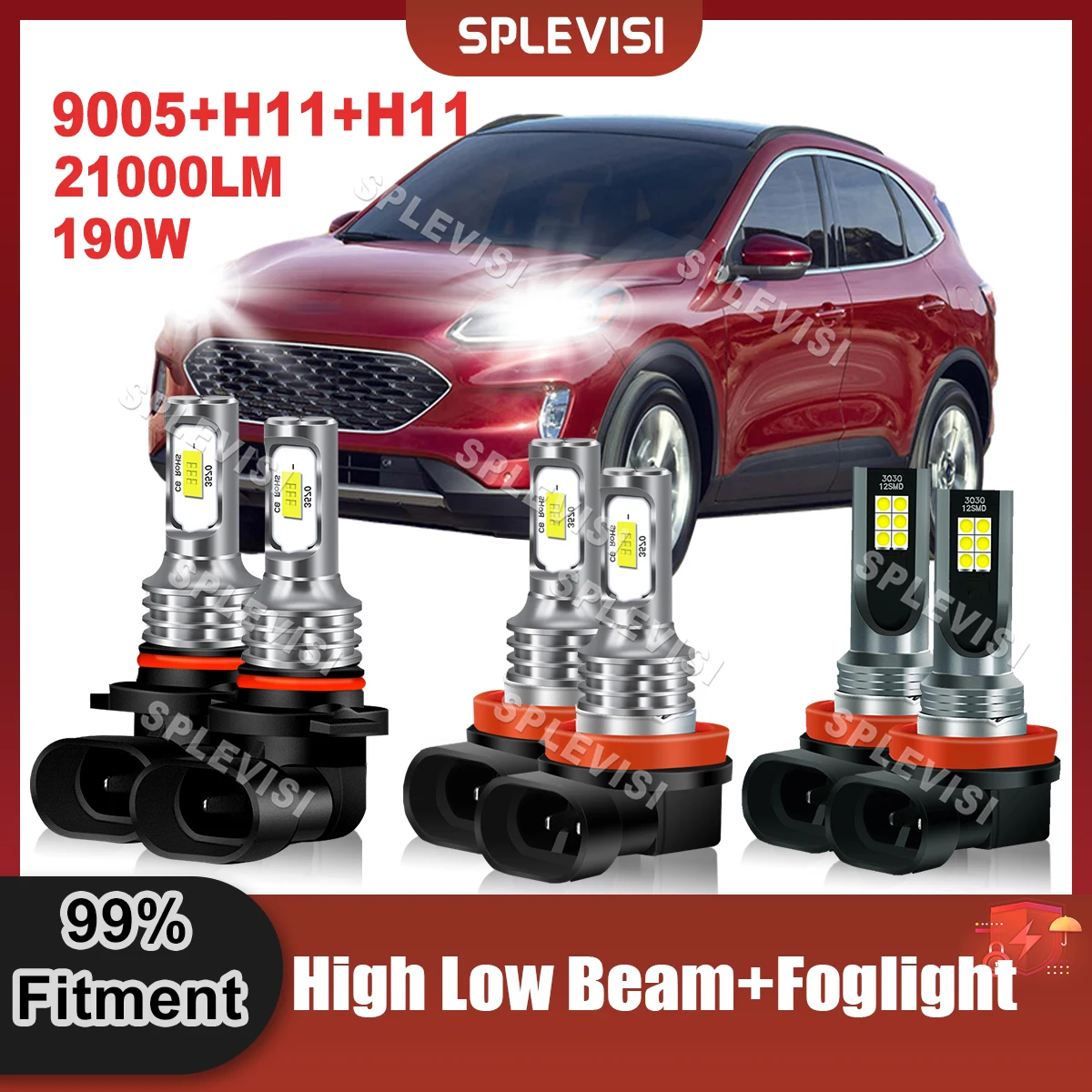 Car Fitment LED Headlight 9005+H11+H11 Combo High Low Beam Foglamp Kit HID White Upgrade For Ford Escape 2019 2020 2021 2022
Car Fitment LED Headlight 9005+H11+H11 Combo High Low Beam Foglamp Kit HID White Upgrade For Ford Escape 2019 2020 2021 2022