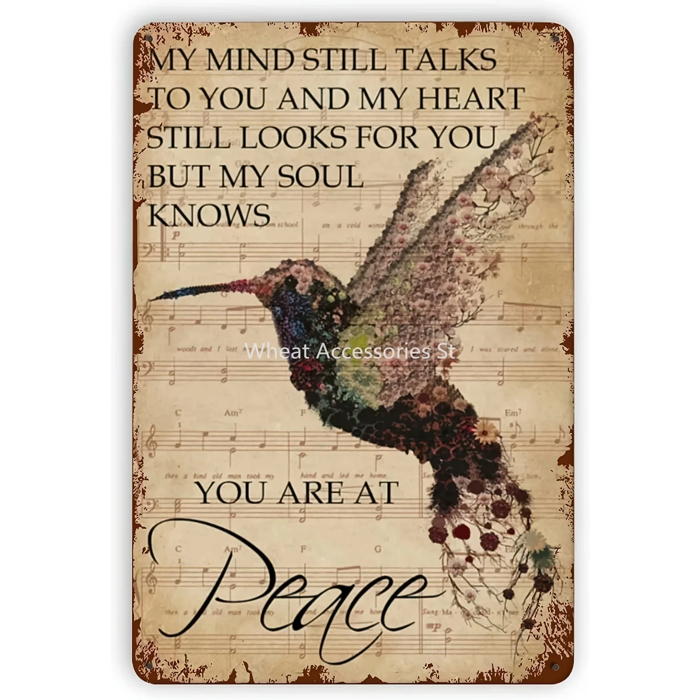 Hummingbird Metal Tin Sign You Are At Peace Retro Vintage Bird Wall Decor Home Bedroom Bar Cafe Farm 12x8 Inch
Hummingbird Metal Tin Sign You Are At Peace Retro Vintage Bird Wall Decor Home Bedroom Bar Cafe Farm 12x8 Inch