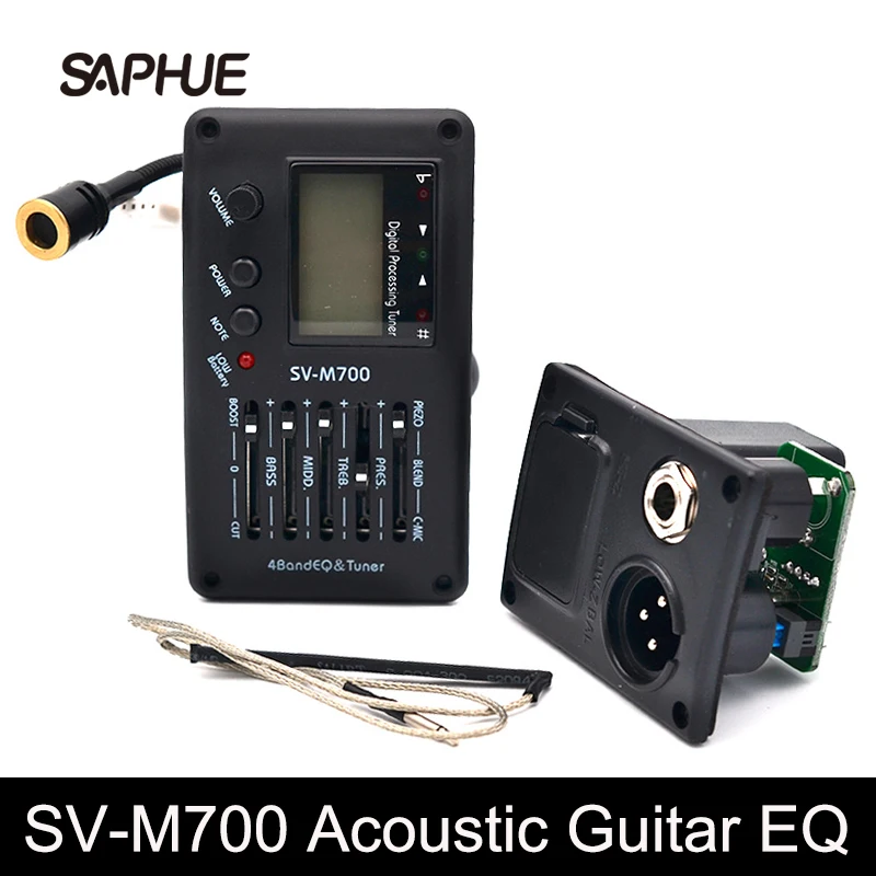 SV-M700 4-полосный эквалайзер для акустической гитары с тюнером и микрофоном, высококачественные ЗВУКОСНИМАТЕЛИ ДЛЯ фольклорной гитары, черный
SV-M700 4-полосный эквалайзер для акустической гитары с тюнером и микрофоном, высококачественные ЗВУКОСНИМАТЕЛИ ДЛЯ фольклорной гитары, черный