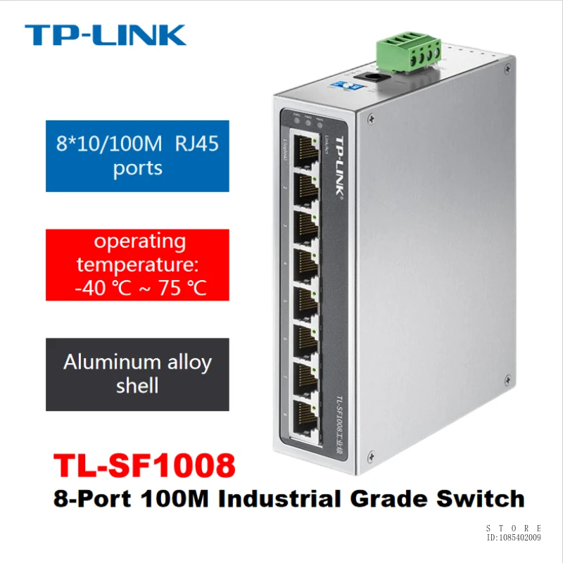 

TP-LINK промышленный 8-портовый коммутатор Ethernet 100M, разветвитель сети для предприятий/мониторинга, хаб TP, переключатель
