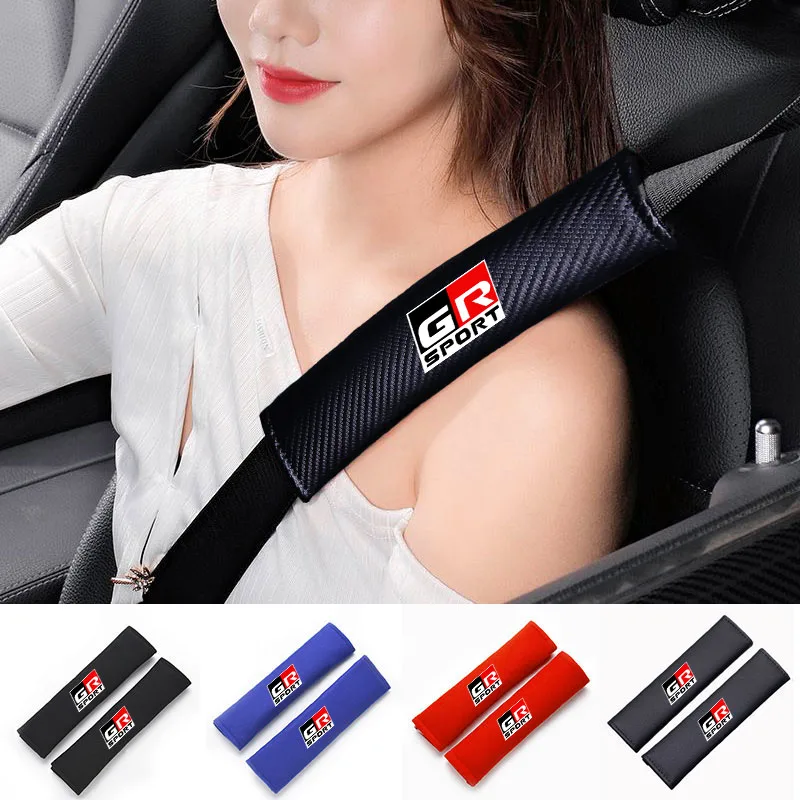 

Car Safety Belt Cover Shoulder Pad For Toyota GR Sport Gazoo Racing Yaris 86 Corolla Hilux Supra C-HR Accessories Decoration