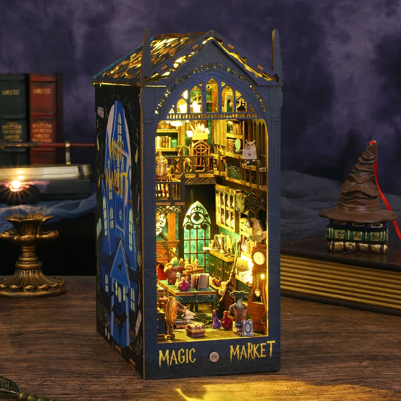 NEW Retro DIY Wooden Book Nook Shelf Insert Miniatures Kits Vintage Magic Market Home Bookend Decor For Adult Handmade Gifts
NEW Retro DIY Wooden Book Nook Shelf Insert Miniatures Kits Vintage Magic Market Home Bookend Decor For Adult Handmade Gifts