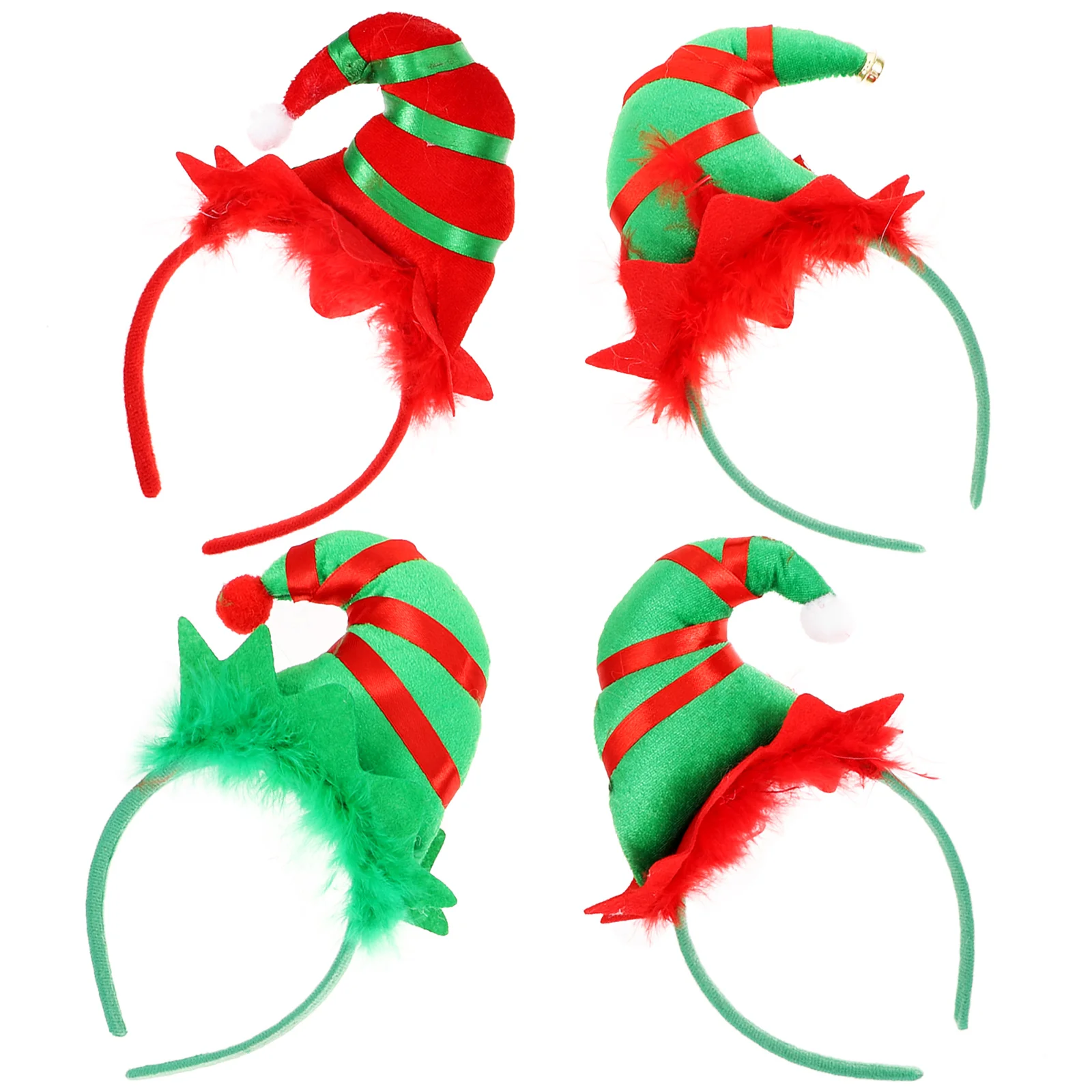 

4 Pcs Elf Hat Headband Party Hairband Kids Festival Girl Outfits Christmas Decors Accessories Performance Wear Lovely Hoops