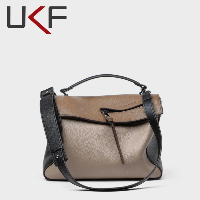 

UKF Famous Brand Design Women's Handbag Female Leather Crossbody Shoulder Bags For Women Panelled Retro Soft Tote Bag Bolas Hobo