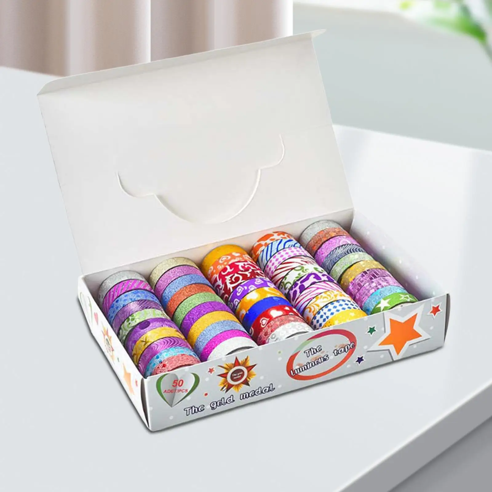 50 Rolls Washi Tape Masking Tapes, 15mm Wide Hot Stamping Kids Scrapbooking Decorative Tape Scrapbooking Stickers for Party
50 Rolls Washi Tape Masking Tapes, 15mm Wide Hot Stamping Kids Scrapbooking Decorative Tape Scrapbooking Stickers for Party