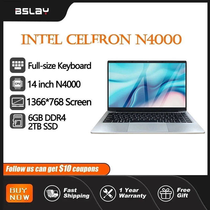 Gaming Laptop 14 Inch Intel Celeron N4000 6GB DDR4 2TB SSD HD Camera Notebook 2.6 GHz 180° Fold Wifi6 Lightweight Ultrabook
Gaming Laptop 14 Inch Intel Celeron N4000 6GB DDR4 2TB SSD HD Camera Notebook 2.6 GHz 180° Fold Wifi6 Lightweight Ultrabook
