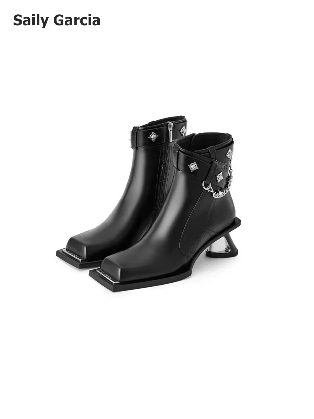 Black Microfiber Leather Metal Decorate Tapered Heel Boots Square Toe Punk Style Knee Calf Women Boots Solid New Design Shoes
Black Microfiber Leather Metal Decorate Tapered Heel Boots Square Toe Punk Style Knee Calf Women Boots Solid New Design Shoes