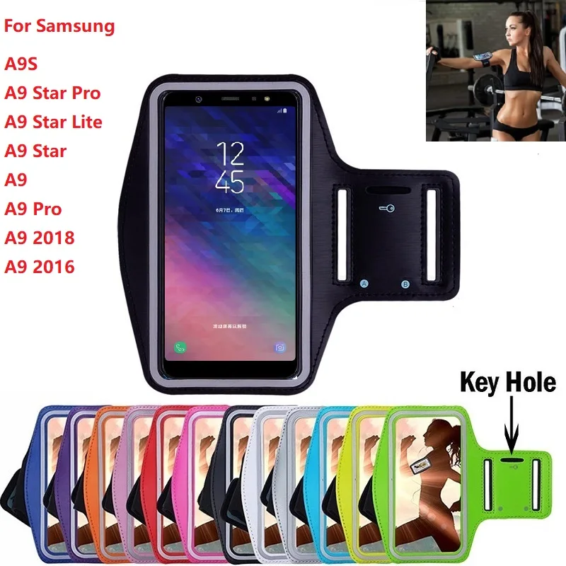 

Running Sports Phone Bag For Samsung Galaxy A9 Pro 2019 A9S Star Pro Lite 2018 Arm Band Holder Case For A8 Star Plus A8S A7 A5