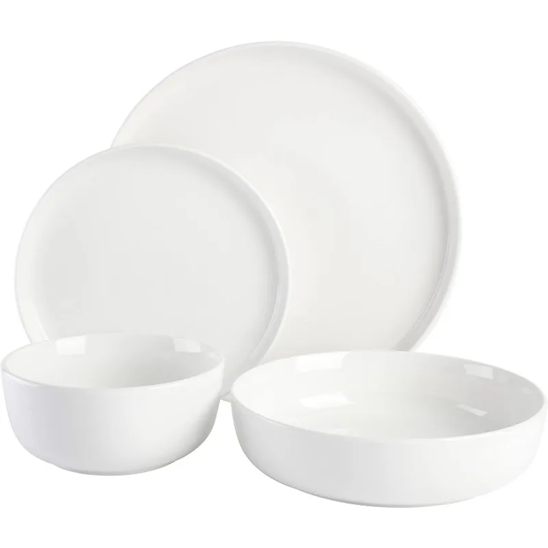 

Gibson Home Oslo Porcelain Chip and Scratch Resistant Dinnerware Set, Service for 4 (16pcs), White