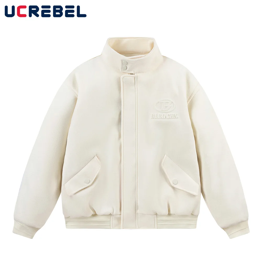 Letter Print Woolen Quilted Jacket Mens Solid Color Winter Streetwear Stand Collar Long Sleeve Outerwear Thick Men
Letter Print Woolen Quilted Jacket Mens Solid Color Winter Streetwear Stand Collar Long Sleeve Outerwear Thick Men