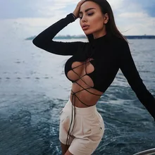 2022 Spring Women's Clothes New Slim Fit Sexy Fashion Hollow Out Tied Long Sleeve Double-Sided Top Y2k Top Women Sexy Tops 
2022 Spring Women's Clothes New Slim Fit Sexy Fashion Hollow Out Tied Long Sleeve Double-Sided Top Y2k Top Women Sexy Tops