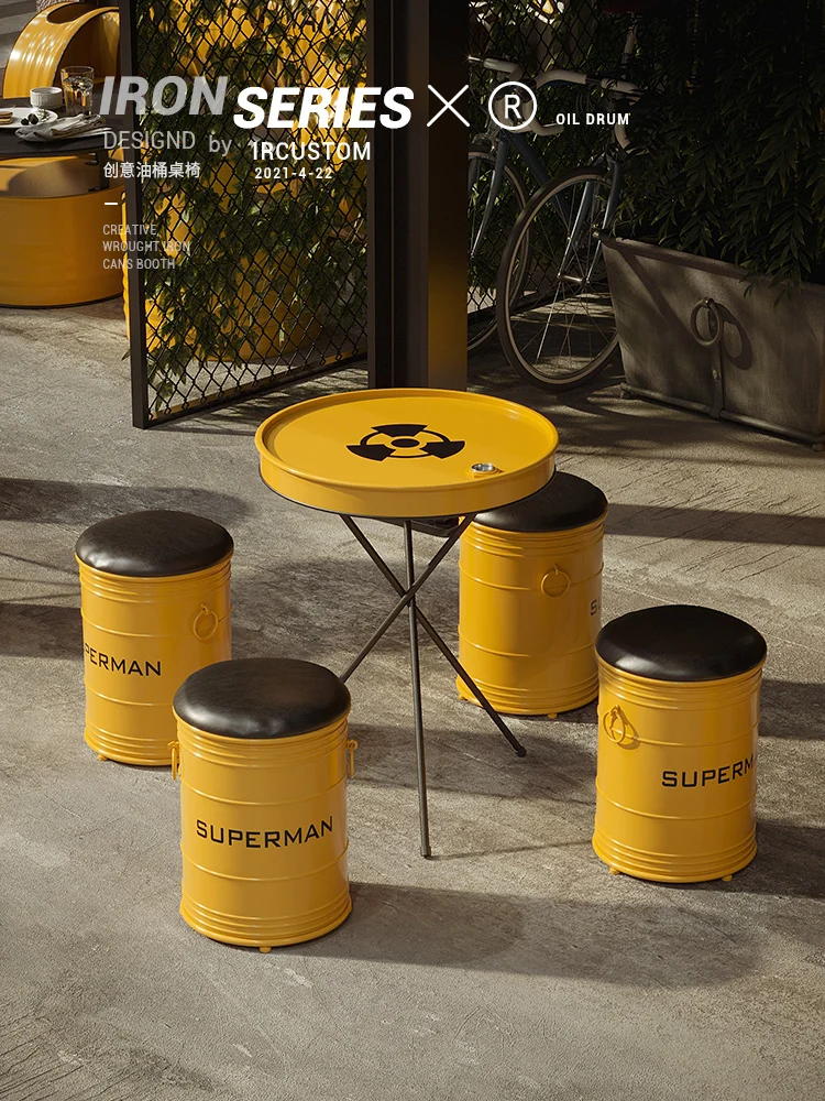 Milk Tea Shop Table and Chair Combination Iron Outdoor Stool Creative round Home Balcony Industrial Style Outdoor Table andChair
Milk Tea Shop Table and Chair Combination Iron Outdoor Stool Creative round Home Balcony Industrial Style Outdoor Table andChair
