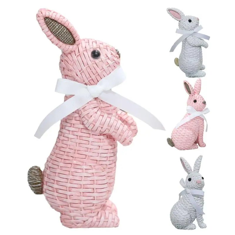 

Полимерные украшения в виде кролика, милый кролик, полимерные украшения для украшения дома, милые животные, кролик для комнаты, рабочего стола, весенние фигурки
