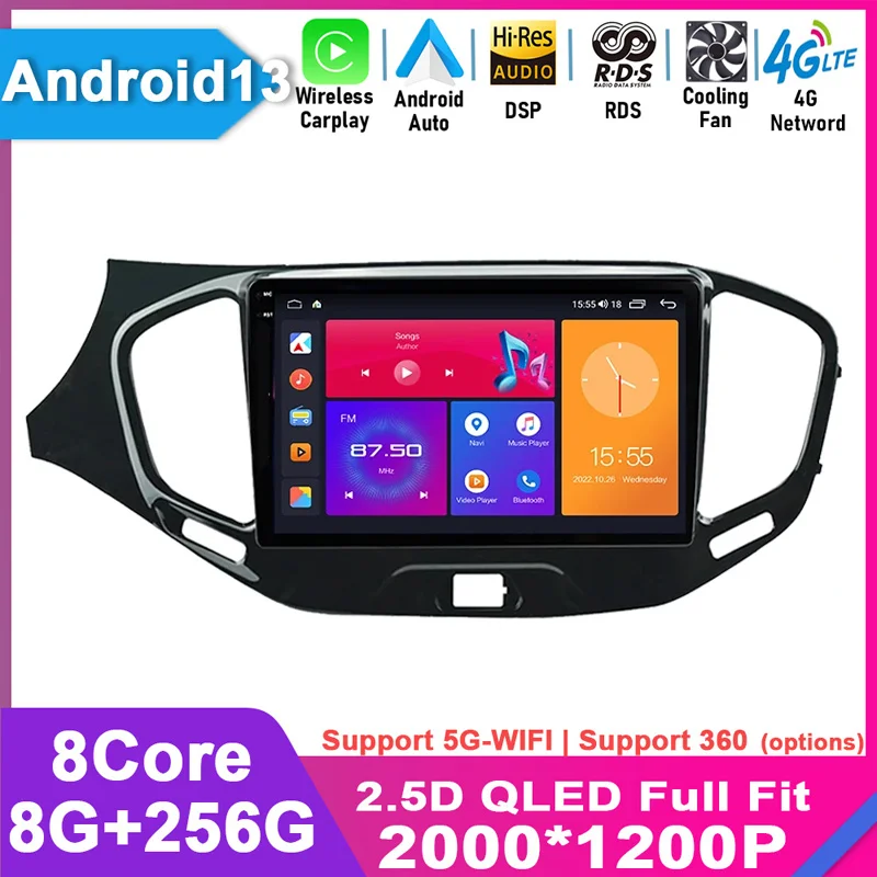 

For LADA Vesta Cross Sport 2015 - 2018 Wifi 2 Din Android 13 Radio Mobil Pemutar Video Multimedia untuk Carplay Gps Navigation