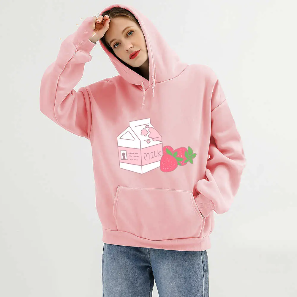 Cute Strawberry Warm Hoodie Sweatshirt Korean Style Strawberry Milk Graphic Hoodies Women Winter Kpop Clothes Sudadera Mujer
Cute Strawberry Warm Hoodie Sweatshirt Korean Style Strawberry Milk Graphic Hoodies Women Winter Kpop Clothes Sudadera Mujer