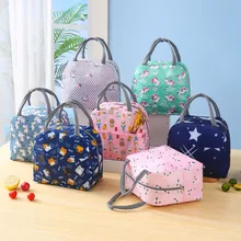 1pcs Zipper Thermal Lunch Dinner Bag Canvas Handbag Picnic Cooler Bag Breakfast Box School Children Lunch Storage Tote Food Bags